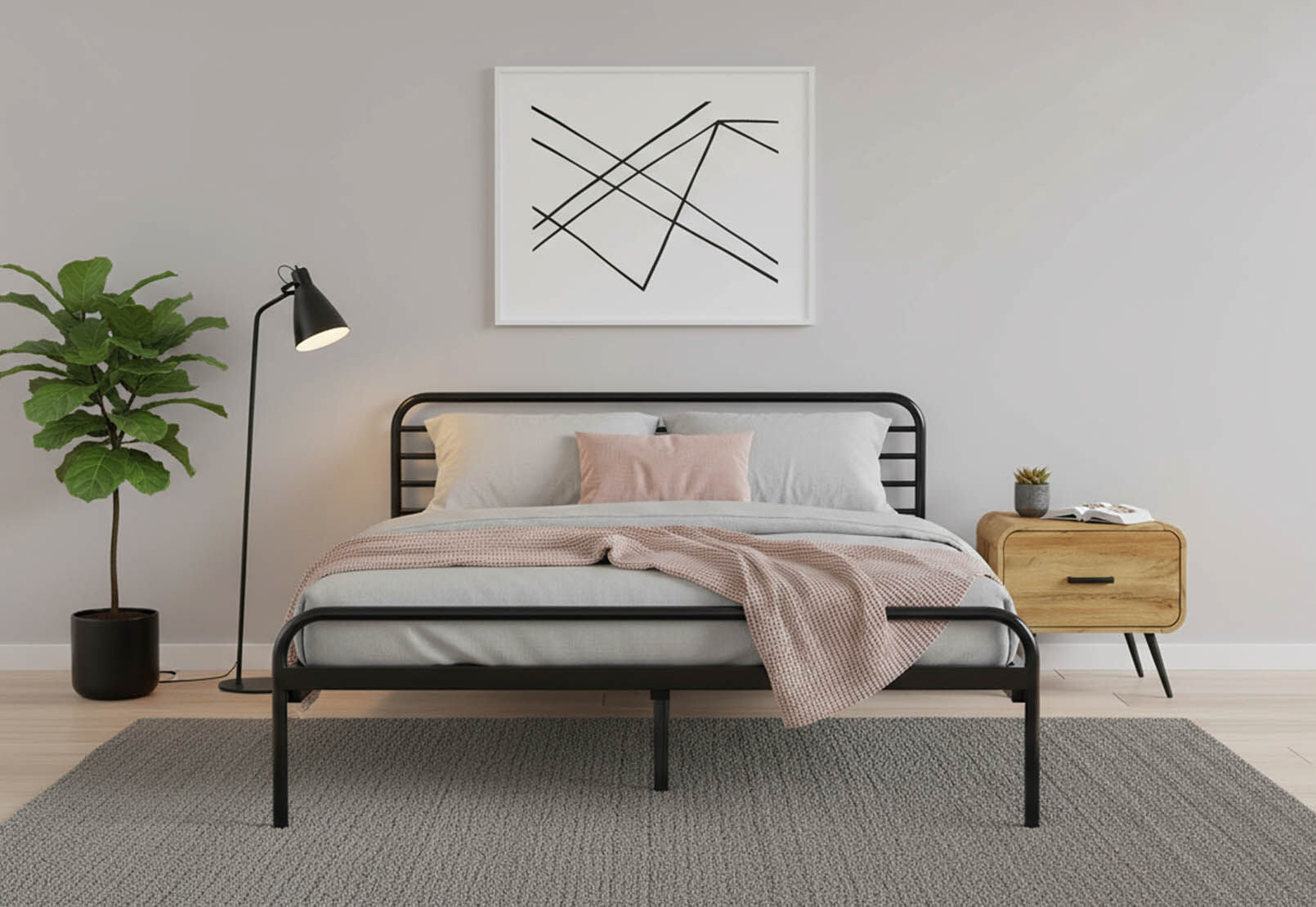 SALERNO KING BED GLOSS BLACK