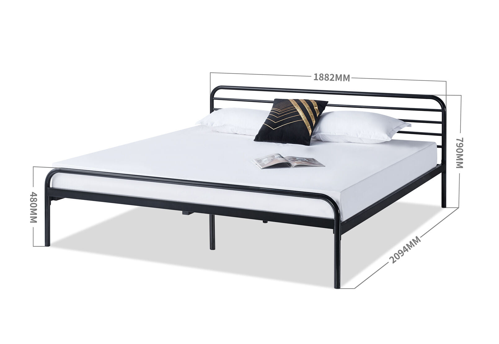 SALERNO KING BED GLOSS BLACK