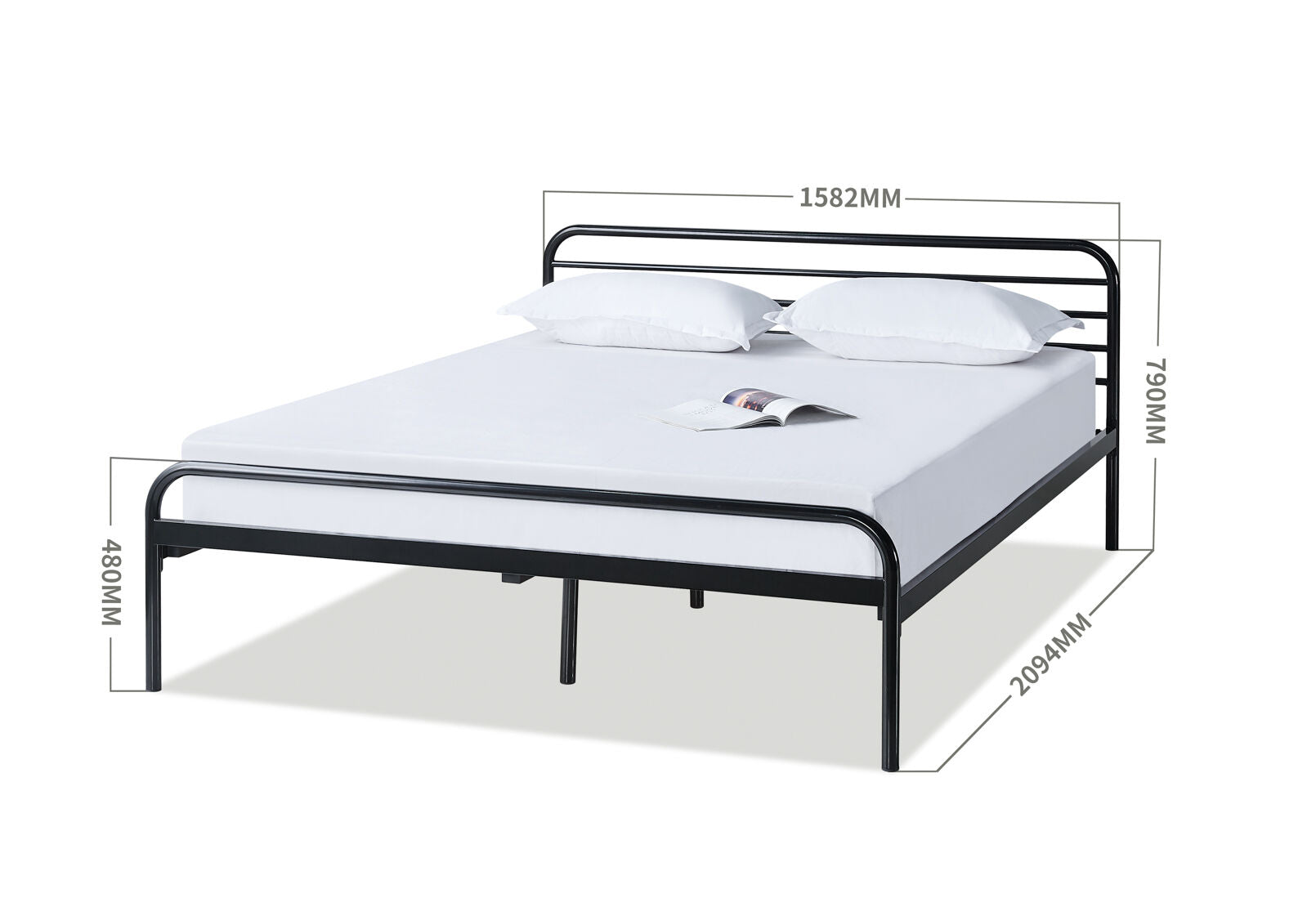 SALERNO QUEEN BED GLOSS BLACK