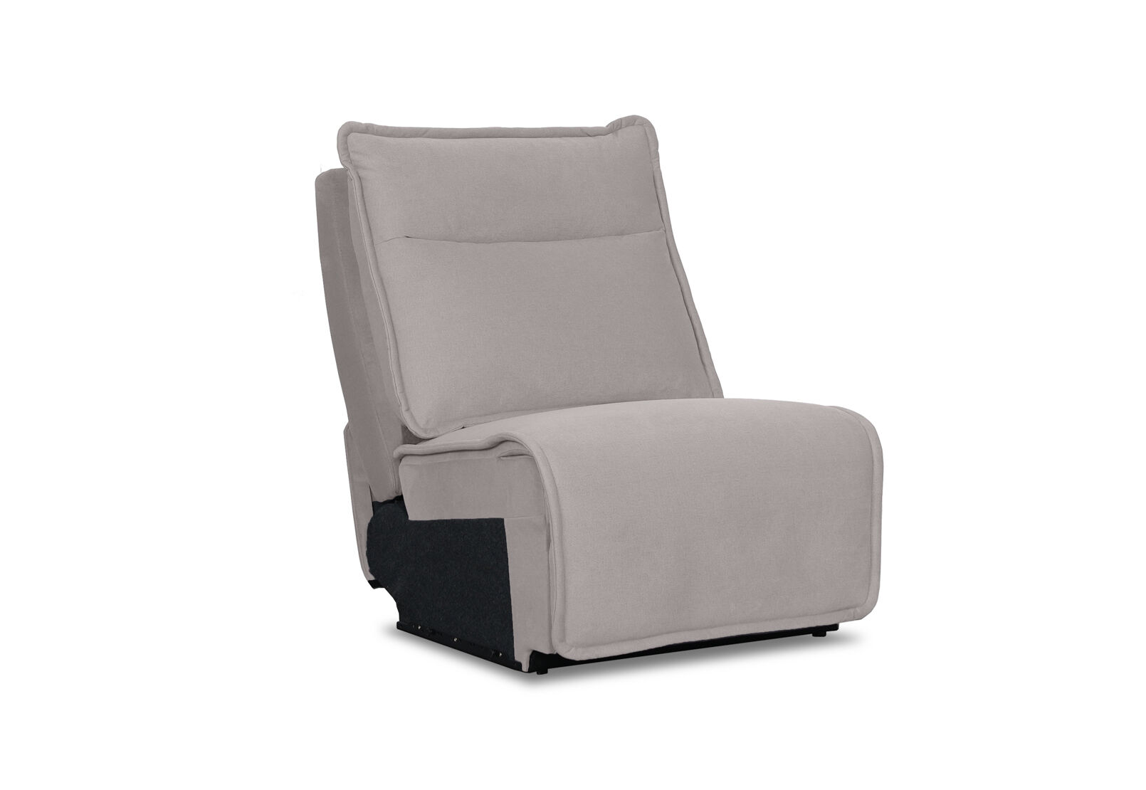 ALCINA FABRIC MODULAR ARMLESS FIXED CHAIR LIGHT GREY