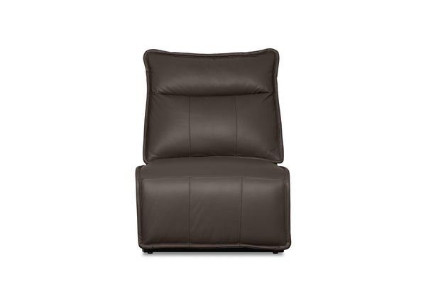 ALCINA LEATHER MODULAR ARMLESS FIXED CHAIR CHOCOLATE