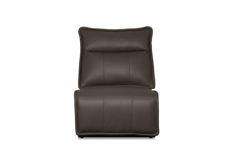 ALCINA LEATHER MODULAR ARMLESS FIXED CHAIR CHOCOLATE