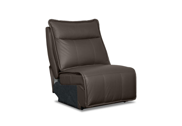 ALCINA LEATHER MODULAR ARMLESS FIXED CHAIR CHOCOLATE