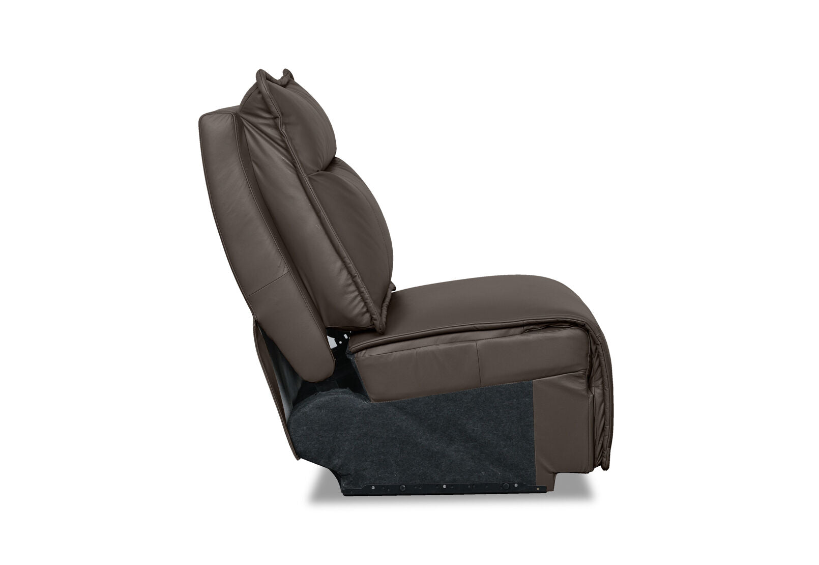 ALCINA LEATHER MODULAR ARMLESS FIXED CHAIR CHOCOLATE