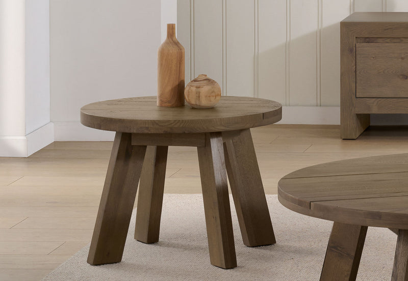 HOCKNEY ROUND LAMP TABLE RUSTIC NATURAL