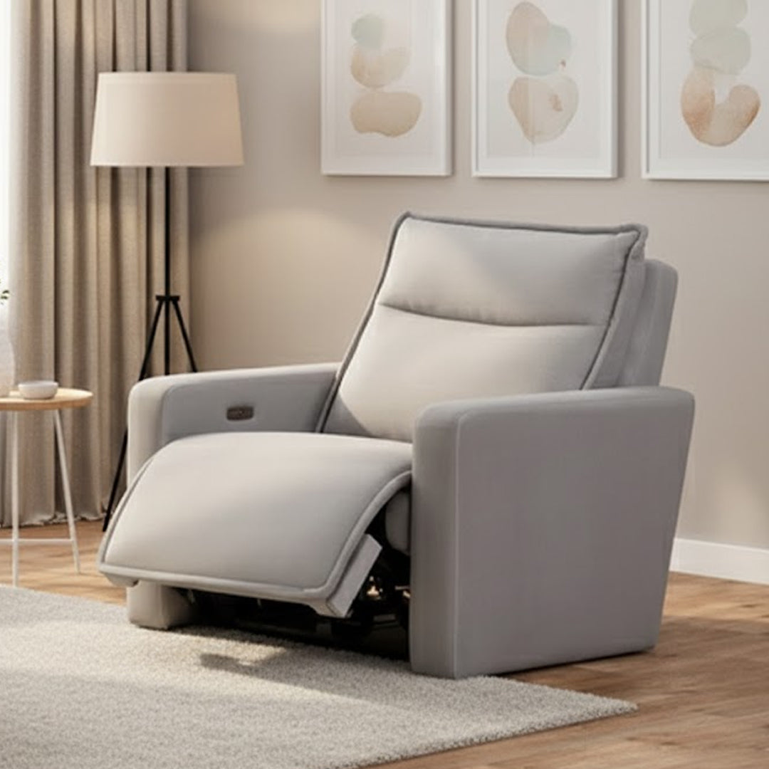 ALCINA FABRIC ELECTRIC RECLINER LIGHT GREY
