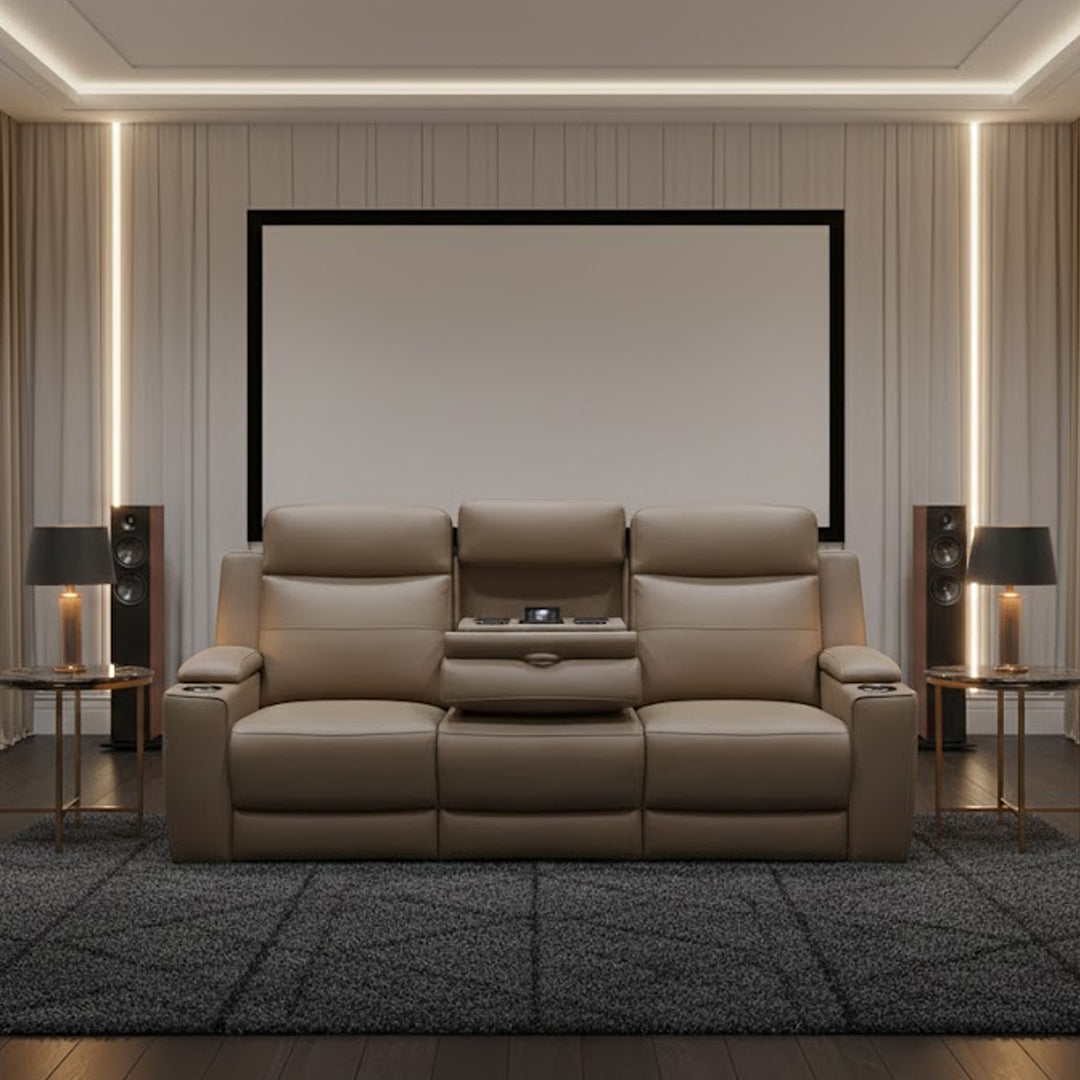 ALEXIOS 3 SEATER WITH ELECTRIC RECLINER STONE