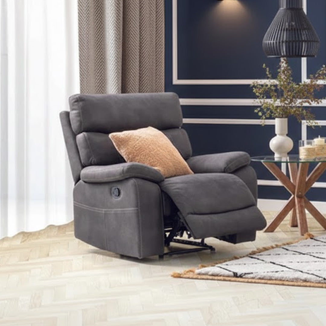ALFRED FABRIC RECLINER CHARCOAL