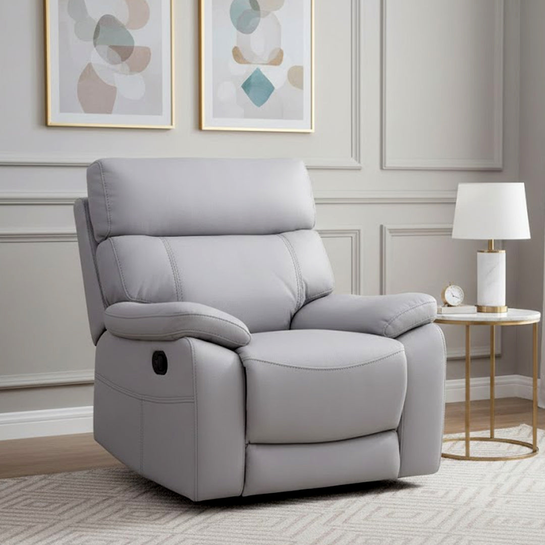 ALFRED FABRIC RECLINER LIGHT GREY