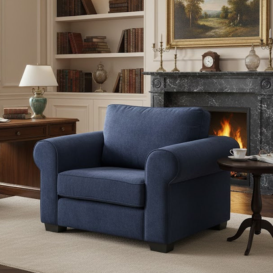ALLI FABRIC ACCENT CHAIR NAVY