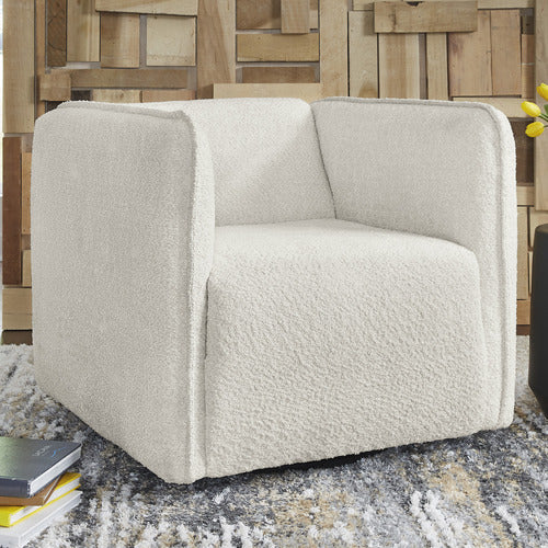 ANITA DESIGN LIVING AMBER BOUCLE SWIVEL ACCENT CHAIR