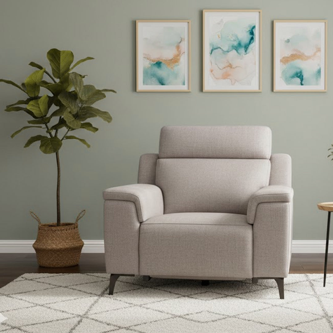 ARISTOTLE FABRIC ELECTRIC RECLINER DARK GREY