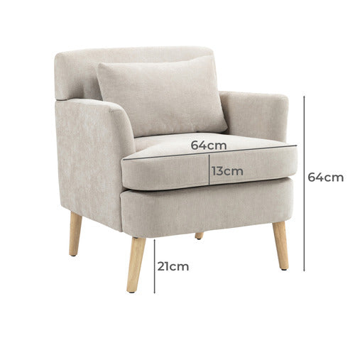 EVIE HOME ABIGAIL UPHOLSTERED ARMCHAIR