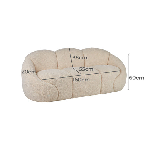 THE HOME COLLECTIVE ACACIUS 3 SEATER UPHOLSTERED SOFA