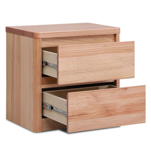 EVERGREEN HOME MONTY TASMANIAN OAK WOOD BEDSIDE TABLE