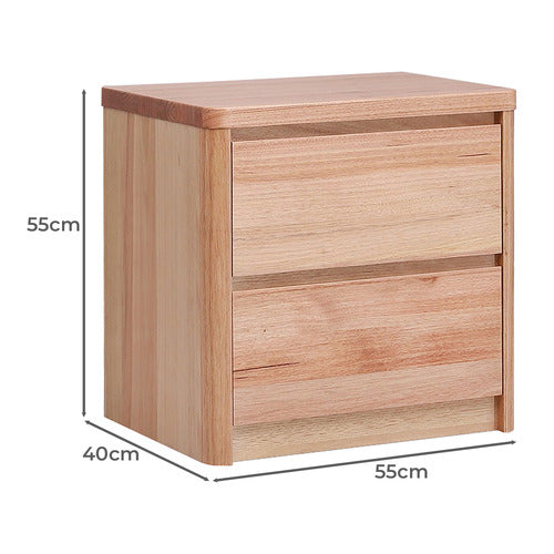 EVERGREEN HOME MONTY TASMANIAN OAK WOOD BEDSIDE TABLE