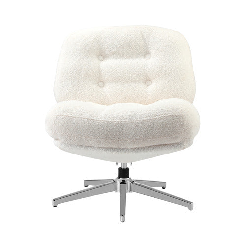 LIVING FUSION ADLER BOUCLE SWIVEL ACCENT CHAIR