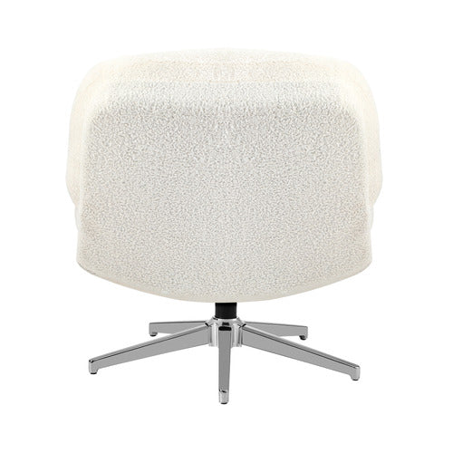 LIVING FUSION ADLER BOUCLE SWIVEL ACCENT CHAIR