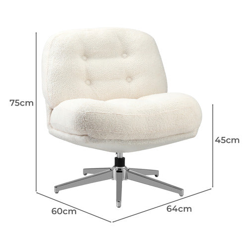 LIVING FUSION ADLER BOUCLE SWIVEL ACCENT CHAIR