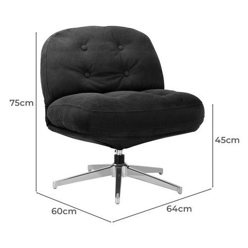 LIVING FUSION ADLER CORDUROY SWIVEL ACCENT CHAIR