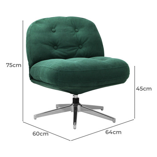 LIVING FUSION ADLER CORDUROY SWIVEL ACCENT CHAIR