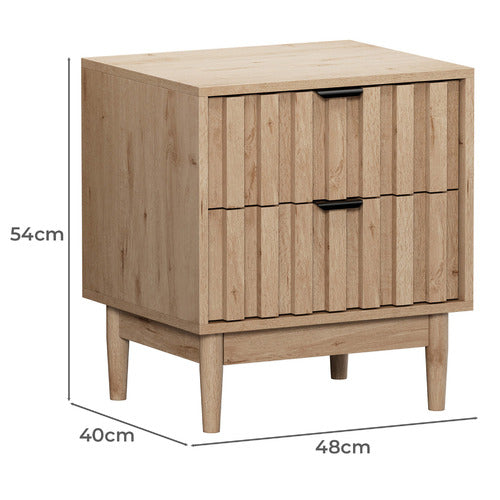 LIVING FUSION ADRIAN 2 DRAWER BEDSIDE TABLE