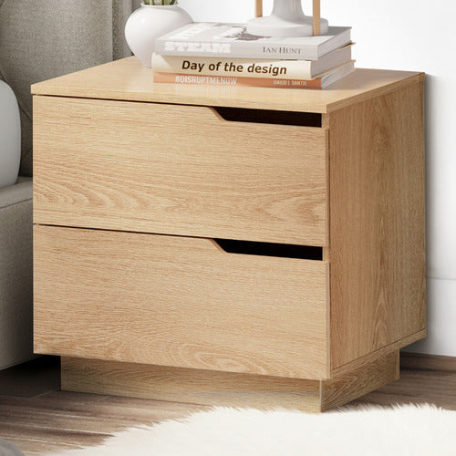 LIVING FUSION HALDEN 2 DRAWER BEDSIDE TABLE