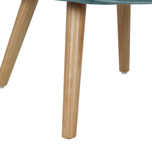 LIVING FUSION AFTON RUBBERWOOD ARMCHAIR WITH OTTOMAN