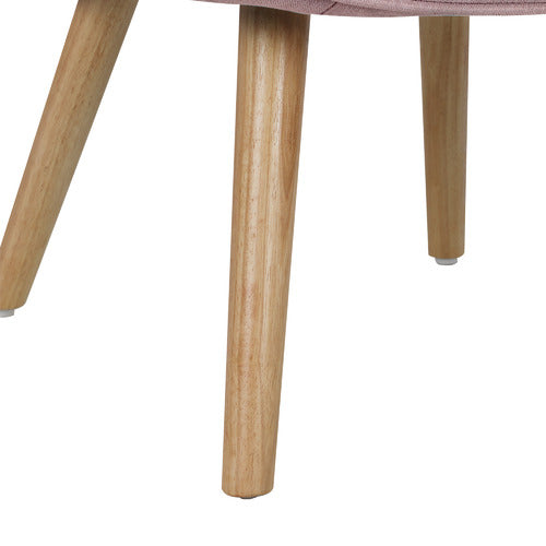 LIVING FUSION AFTON RUBBERWOOD ARMCHAIR WITH OTTOMAN