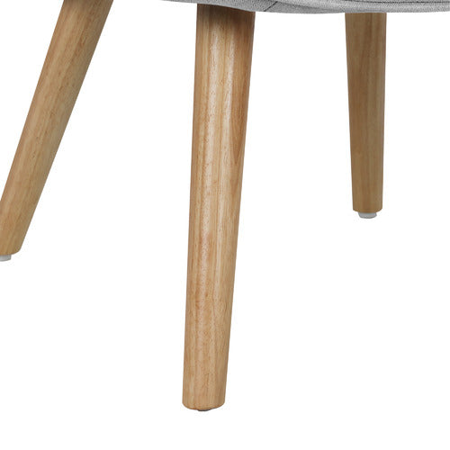 LIVING FUSION AFTON RUBBERWOOD ARMCHAIR WITH OTTOMAN