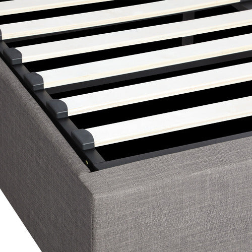 LIVING FUSION GREY ALDAN GAS LIFT STORAGE BED FRAME