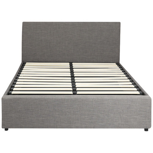 LIVING FUSION GREY ALDAN GAS LIFT STORAGE BED FRAME