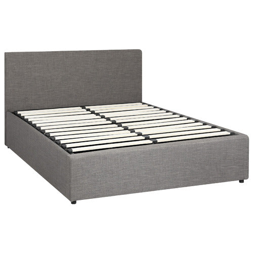LIVING FUSION GREY ALDAN GAS LIFT STORAGE BED FRAME