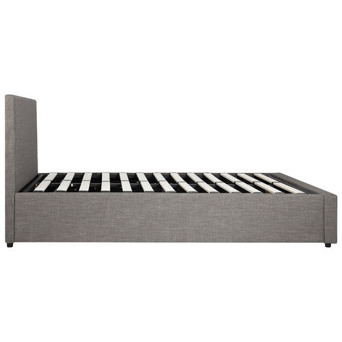 LIVING FUSION GREY ALDAN GAS LIFT STORAGE BED FRAME