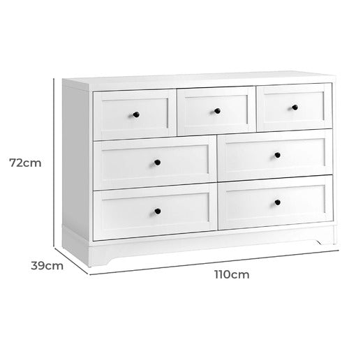 LIVING FUSION WHITE AURORA 7 DRAWER CHEST
