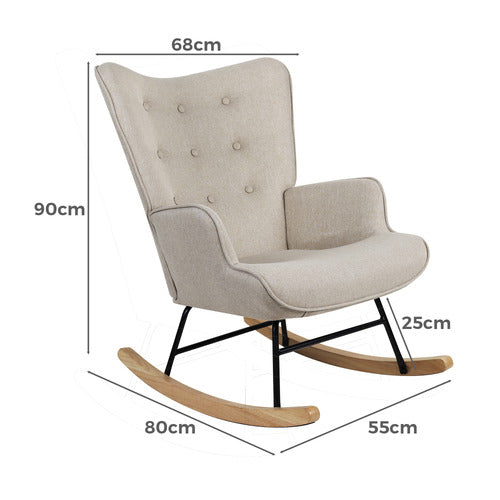 LIVING FUSION ALDAN UPHOLSTERED ROCKING CHAIR