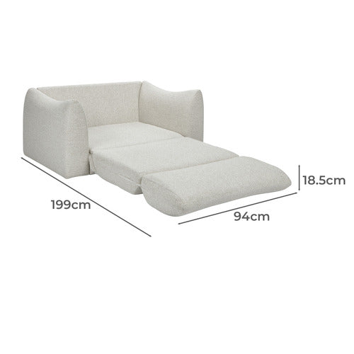 ALDO 1.5 SEATER OVERSIZED SINGLE BOUCLE SOFA BED