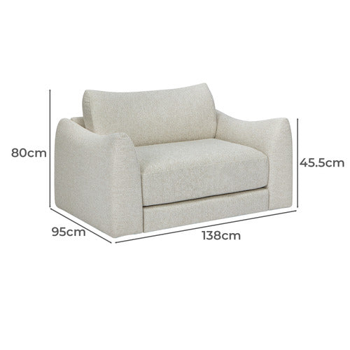 ALDO 1.5 SEATER OVERSIZED SINGLE BOUCLE SOFA BED