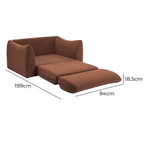 ALDO 1.5 SEATER OVERSIZED SINGLE BOUCLE SOFA BED