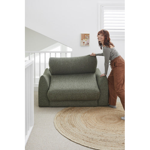 ALDO 1.5 SEATER OVERSIZED SINGLE BOUCLE SOFA BED