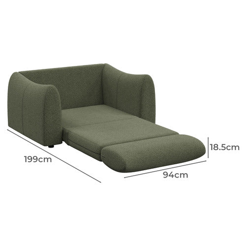 ALDO 1.5 SEATER OVERSIZED SINGLE BOUCLE SOFA BED