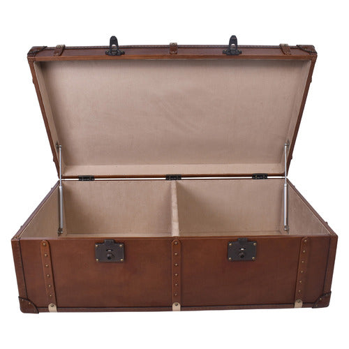 CHARTWELL HOME ALEKSI AGED COWHIDE LEATHER COFFEE TABLE