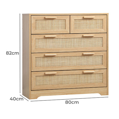 LIVING FUSION HOLLY RATTAN 5 DRAWER CHEST