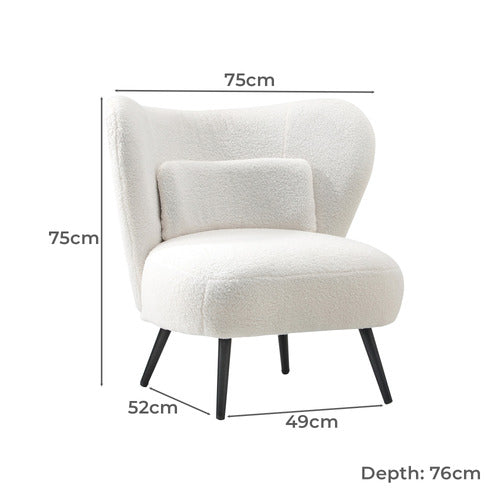 LIVING FUSION ALEYN BOUCLÉ WING BACK CHAIR