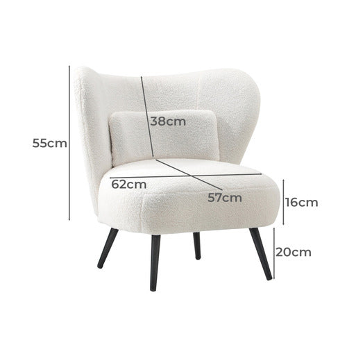 LIVING FUSION ALEYN BOUCLÉ WING BACK CHAIR
