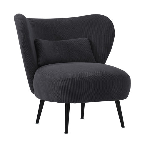 LIVING FUSION ALEYN CORDUROY VELVET WING BACK CHAIR