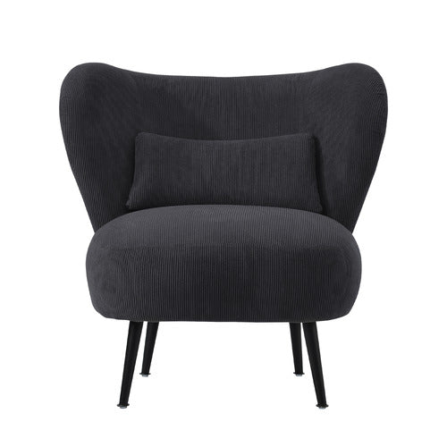 LIVING FUSION ALEYN CORDUROY VELVET WING BACK CHAIR