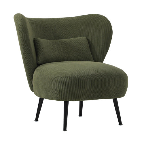 LIVING FUSION ALEYN CORDUROY VELVET WING BACK CHAIR