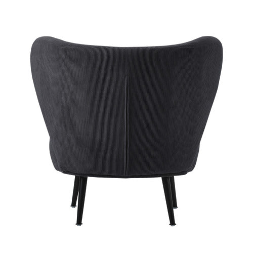 LIVING FUSION ALEYN CORDUROY VELVET WING BACK CHAIR