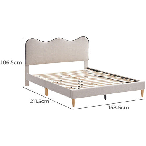 ALICE WAVY UPHOLSTERED QUEEN BED
